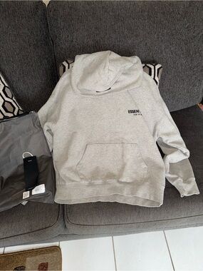 Fear of God Light Gray Crewneck Hoodie Sweatshirt